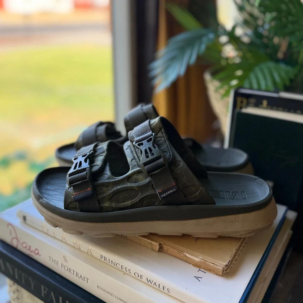 Merrell Hydro Slide 2 Mens 11 Olive Green Camo Adjustable Strap Sandals J005227